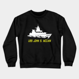 Uss John Mccain DDG 56 Gold Crewneck Sweatshirt